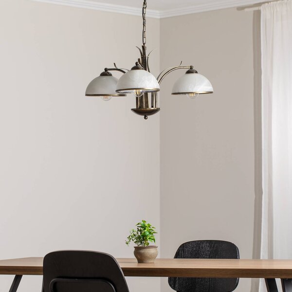 Żyrandol Korfu Luminex, możliwość ściemniania, mosiężny / złoty, salon / jadalnia, metal, antyczny