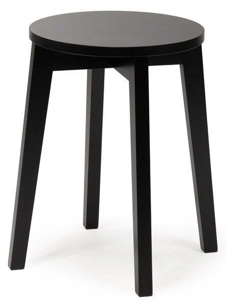 Czarny drewniany taboret W7-F42