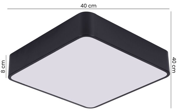 NOWOCZESNA LAMPA SUFITOWA PLAFON CZARNY CUBO D40