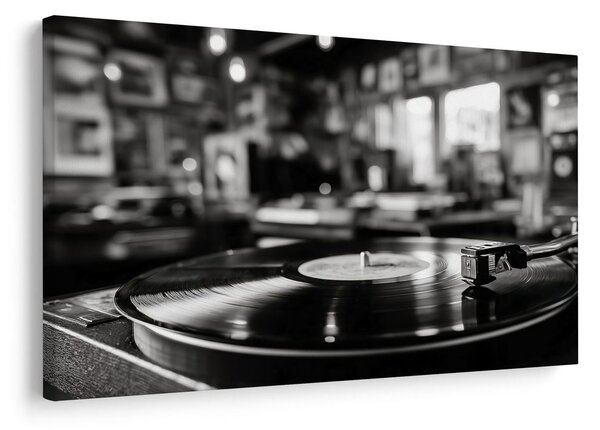 Obraz retro gramofon w wnętrzu
