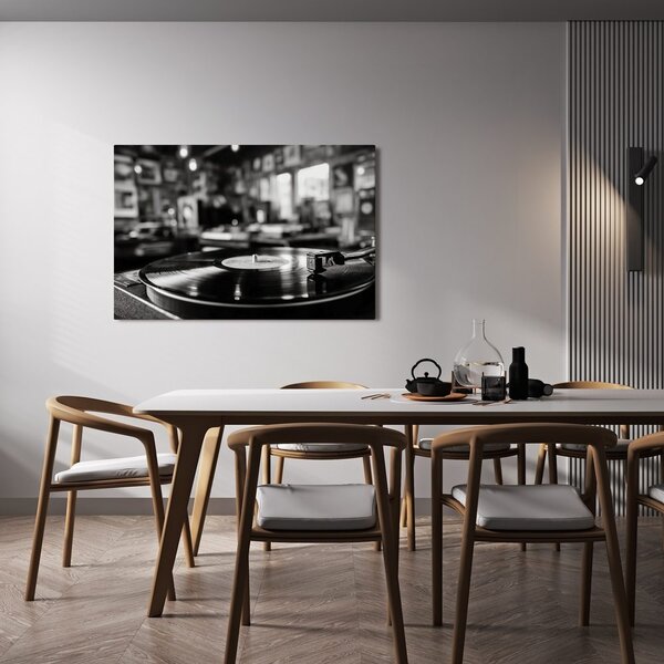 Obraz retro gramofon w wnętrzu