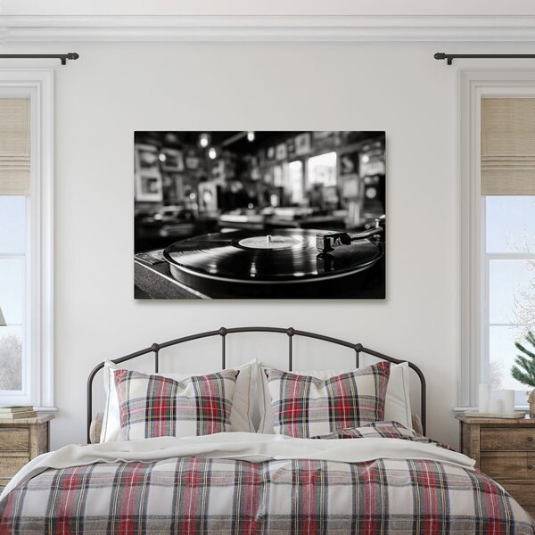 Obraz retro gramofon w wnętrzu