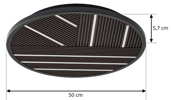 Lampa sufitowa LED Orven Lucande, możliwość ściemniania, czarny, salon / jadalnia, metal, nowoczesny