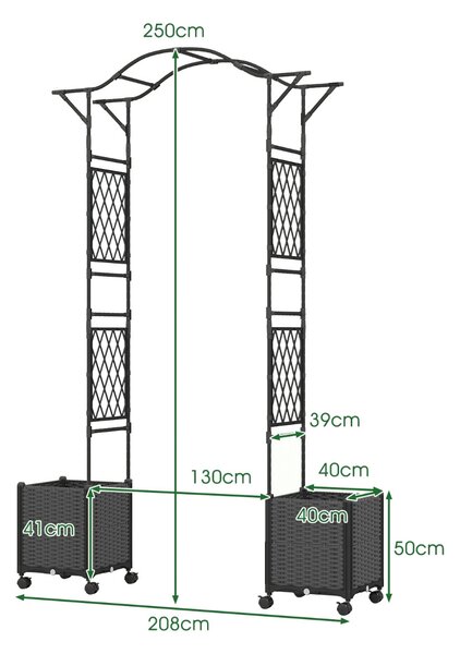 Pergola dla roślin pnących łuk ogrodowy 2 w 1
