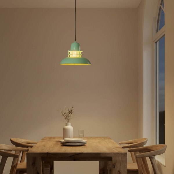 Lampa wisząca Lorenz ROYALTECH, możliwość ściemniania, zielony, salon / jadalnia, metal, vintage