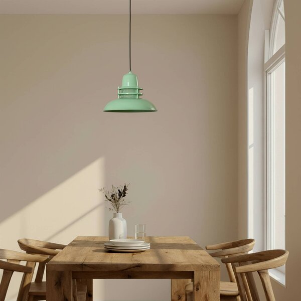 Lampa wisząca Lorenz ROYALTECH, możliwość ściemniania, zielony, salon / jadalnia, metal, vintage
