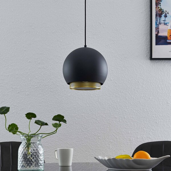 Lampa Wisząca Lucande, Sivaniel, ściemnialny, czarny, salon, metal, design