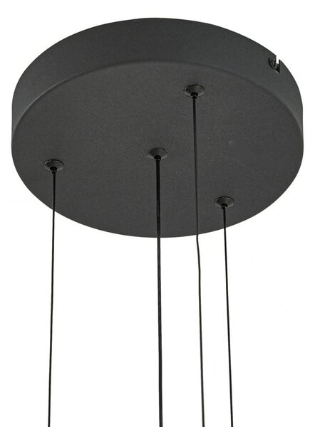 Lampa wisząca Peldano Lucande, możliwość ściemniania, brązowy / rdzawy, salon / jadalnia, tkanina / materiał / jedwab, nowoczesny