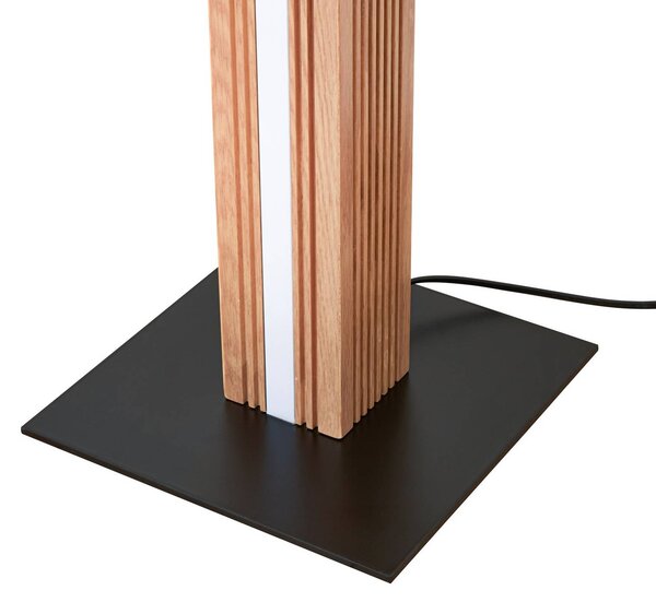 Lampa stojąca Lieske Lucande, możliwość ściemniania, jasne drewno, salon / jadalnia, drewno, nowoczesny