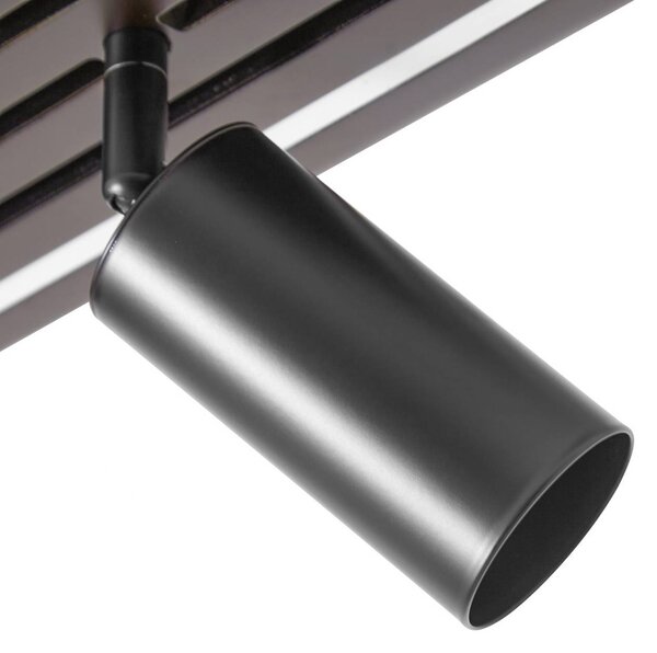 Lucande Reflektor sufitowy LED Tiron, 5-punktowy, 100 cm, dąb Tiron Lucande, możliwość ściemniania, ciemne drewno, salon / jadalnia, drewno, nowoczesny