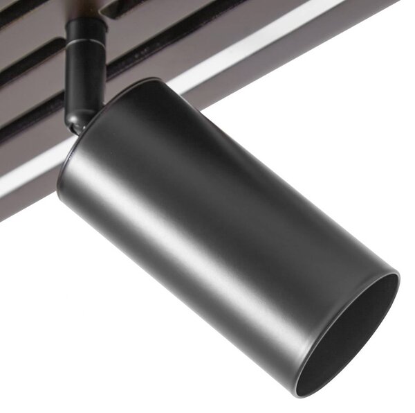 Lucande Reflektor sufitowy LED Tiron, 3-punktowy, 70 cm, dąb Tiron Lucande, możliwość ściemniania, ciemne drewno, salon / jadalnia, drewno, nowoczesny