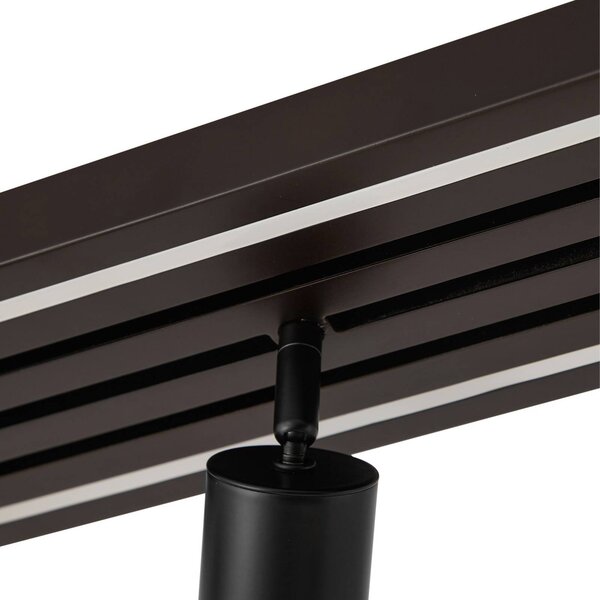 Lucande Reflektor sufitowy LED Tiron, 3-punktowy, 70 cm, dąb Tiron Lucande, możliwość ściemniania, ciemne drewno, salon / jadalnia, drewno, nowoczesny