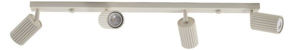 Reflektor sufitowy Carbon, beżowy, długość 81 cm, aluminiowy, 4-punktowy. Karbon SOLLUX LIGHTING, możliwość ściemniania, kremowy / amber, salon / jadalnia, aluminium, nowoczesny