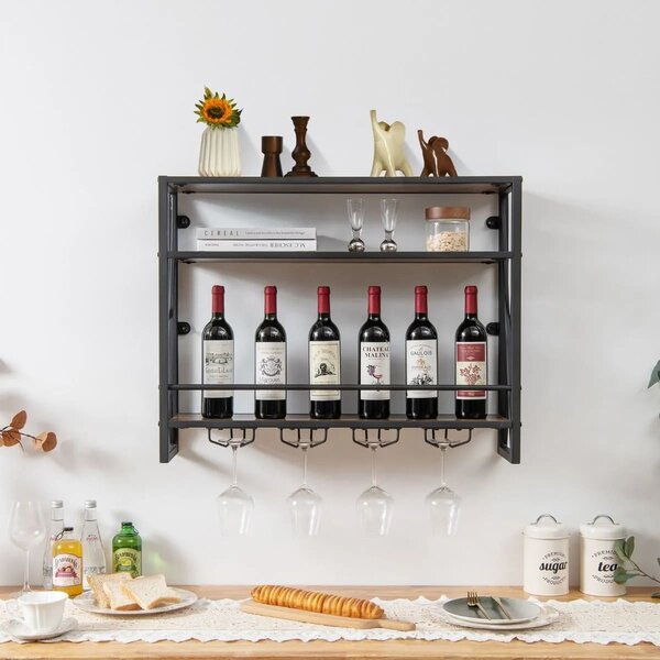 3-poziomowy ścienny stojak na wino