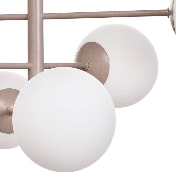 Lampa wisząca szklana Aurora Domiluce, możliwość ściemniania, kremowy / amber, salon / jadalnia, szkło