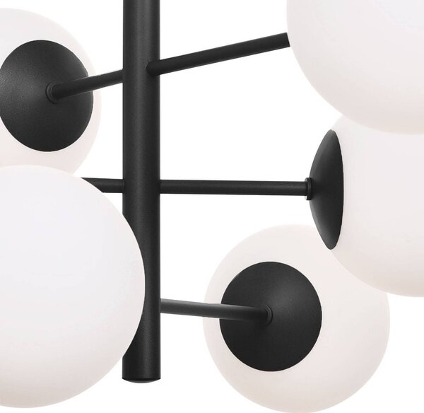 Lampa wisząca szklana Aurora Domiluce, możliwość ściemniania, czarny, salon / jadalnia, szkło