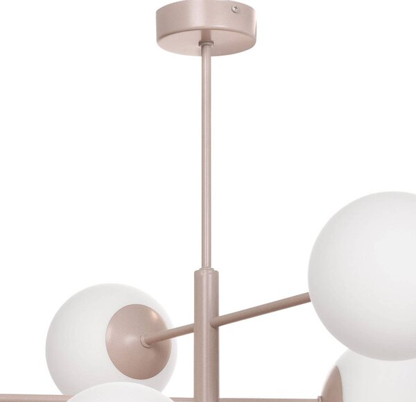 Lampa wisząca szklana Aurora Domiluce, możliwość ściemniania, kremowy / amber, salon / jadalnia, szkło