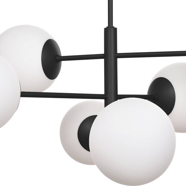 Lampa wisząca szklana Aurora Domiluce, możliwość ściemniania, czarny, salon / jadalnia, szkło