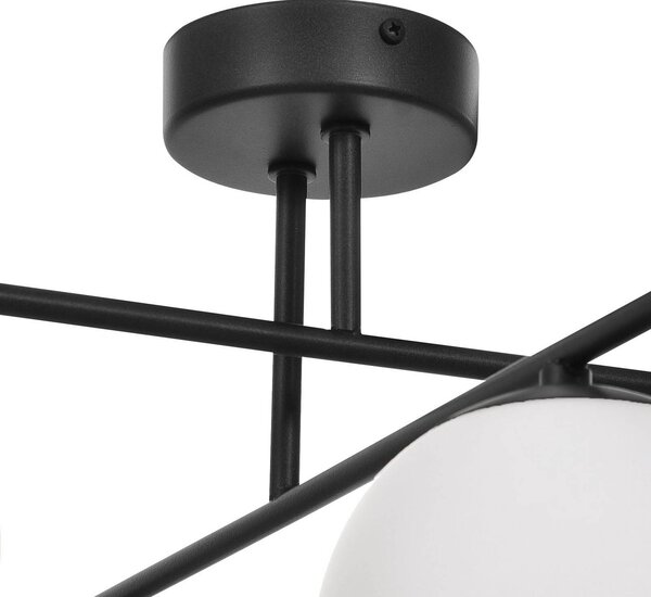 Lampa sufitowa Aurora Domiluce, możliwość ściemniania, czarny, salon / jadalnia, szkło