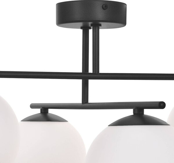 Lampa sufitowa Aurora Domiluce, możliwość ściemniania, czarny, salon / jadalnia, szkło