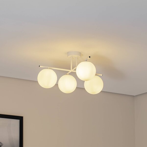 Lampa sufitowa Aurora Domiluce, możliwość ściemniania, biały / opal, salon / jadalnia, szkło