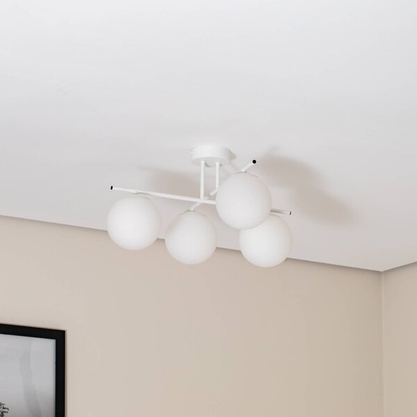 Lampa sufitowa Aurora Domiluce, możliwość ściemniania, biały / opal, salon / jadalnia, szkło