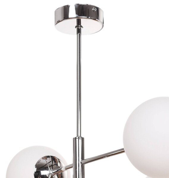 Lampa wisząca szklana Aurora Domiluce, możliwość ściemniania, chromowy / srebrny, salon / jadalnia, szkło