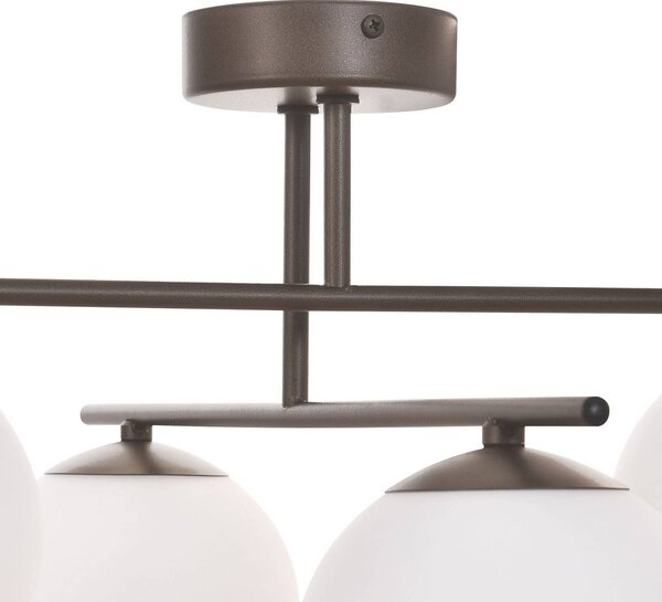 Lampa sufitowa Aurora Domiluce, możliwość ściemniania, brązowy / rdzawy, salon / jadalnia, szkło