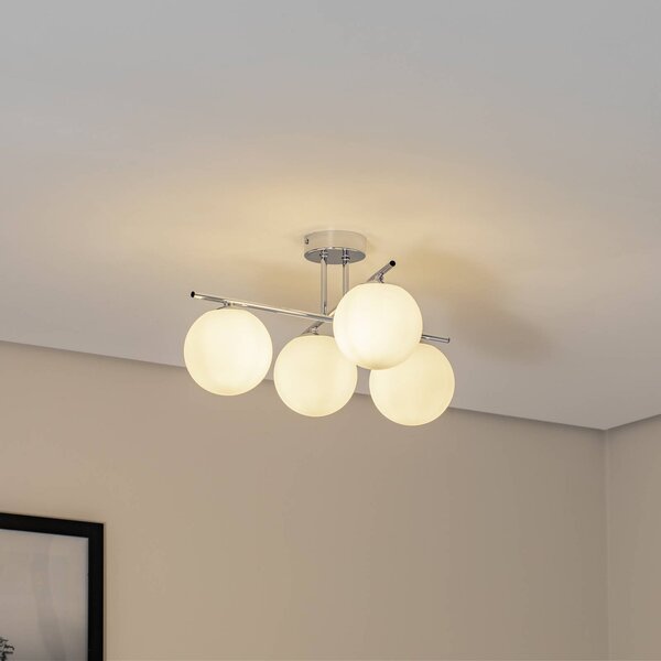 Lampa sufitowa Aurora Domiluce, możliwość ściemniania, chromowy / srebrny, salon / jadalnia, szkło