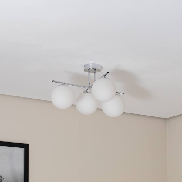 Lampa sufitowa Aurora Domiluce, możliwość ściemniania, chromowy / srebrny, salon / jadalnia, szkło