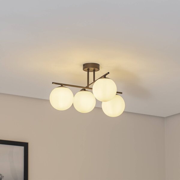 Lampa sufitowa Aurora Domiluce, możliwość ściemniania, brązowy / rdzawy, salon / jadalnia, szkło