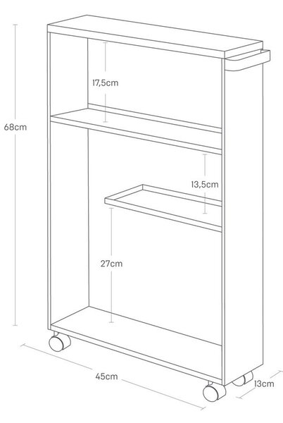 Biały metalowy regał łazienkowy 47,5x68 cm Tower – YAMAZAKI