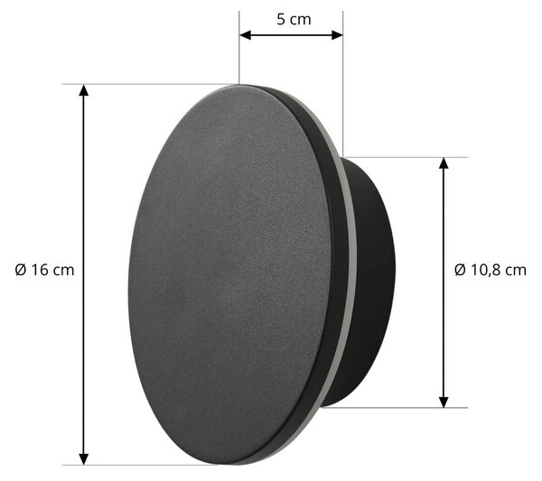 Kinkiet zewnętrzny LED Gravo Arcchio, możliwość ściemniania, czarny, aluminium, nowoczesny