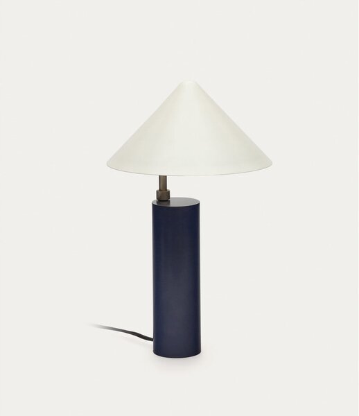 Ciemnoniebieska lampa stołowa z metalowym kloszem (wysokość 42 cm) Shiva – Kave Home