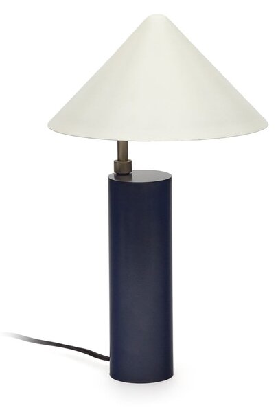 Ciemnoniebieska lampa stołowa z metalowym kloszem (wysokość 42 cm) Shiva – Kave Home