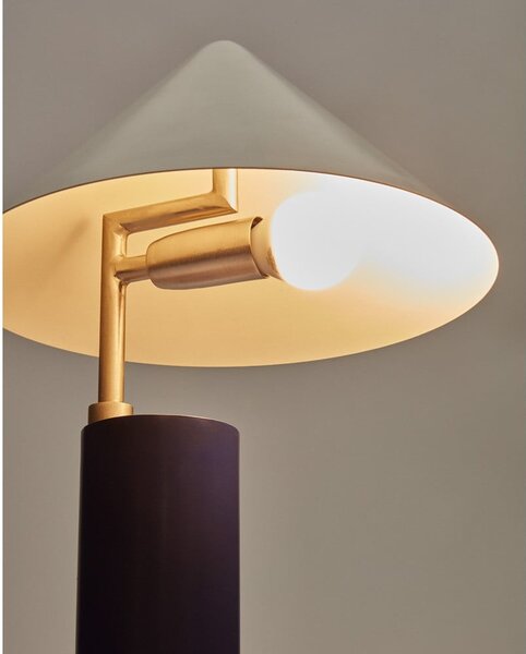 Ciemnoniebieska lampa stołowa z metalowym kloszem (wysokość 42 cm) Shiva – Kave Home