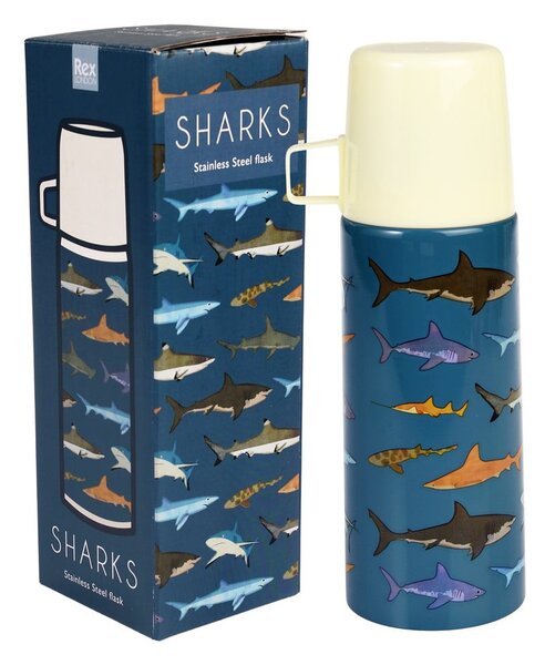 Niebieski termos dla dzieci 350 ml Sharks – Rex London