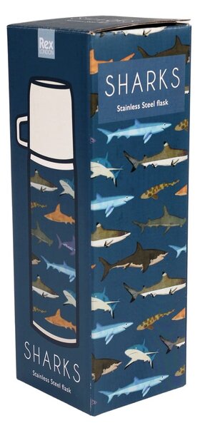 Niebieski termos dla dzieci 350 ml Sharks – Rex London