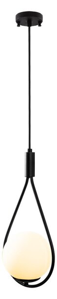 Czarna lampa wisząca ze szklanym kloszem Sessiz – Opviq lights