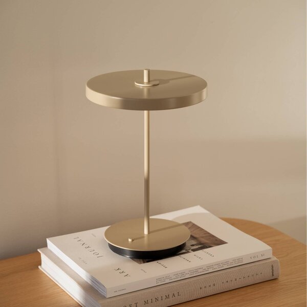 UMAGE Lampa stołowa LED Asteria Move, możliwość ściemniania, brązowy / rdzawy, salon / jadalnia, metal, design