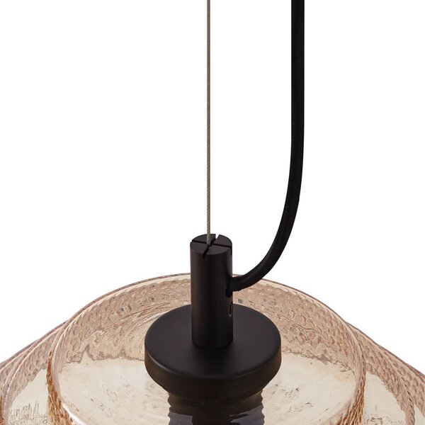 Lampa wisząca szklana Orliana Lindby, możliwość ściemniania, kremowy / amber, salon / jadalnia, szkło, nowoczesny
