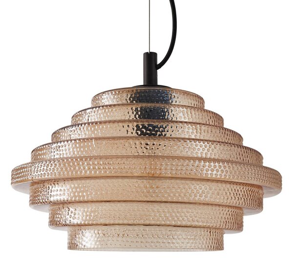 Lampa wisząca szklana Orliana Lindby, możliwość ściemniania, kremowy / amber, salon / jadalnia, szkło, nowoczesny