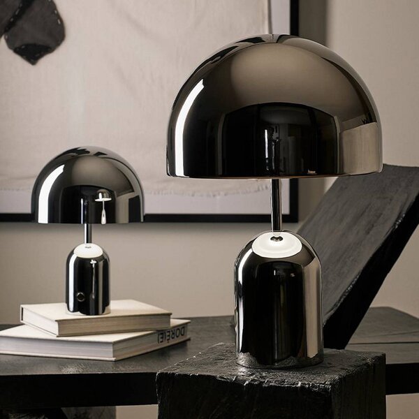 Tom Dixon Lampa stołowa BELL PORTABLE, czarna, 28 cm IP44 możliwość ściemniania, czarny, salon / jadalnia, tworzywo sztuczne, design