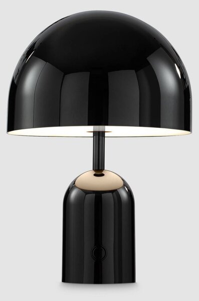 Tom Dixon Lampa stołowa BELL PORTABLE, czarna, 28 cm IP44 możliwość ściemniania, czarny, salon / jadalnia, tworzywo sztuczne, design