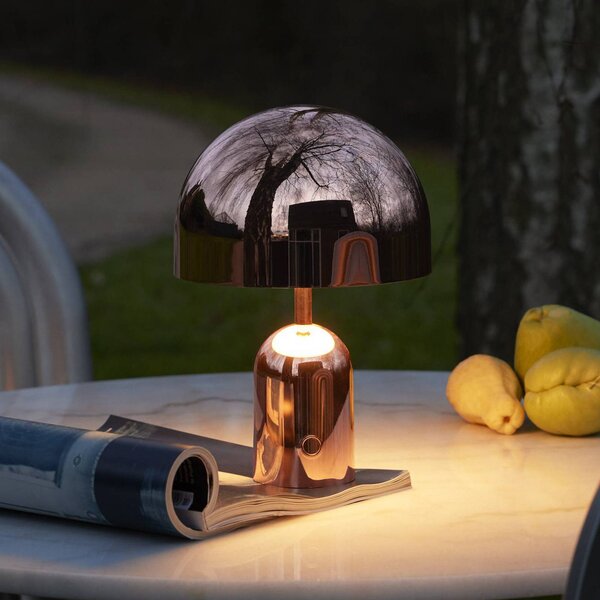 Tom Dixon Lampa stołowa BELL PORTABLE, miedź, 28 cm IP44 możliwość ściemniania, miedziany, salon / jadalnia, tworzywo sztuczne, design