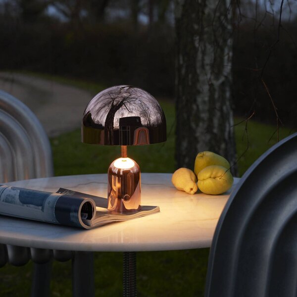 Tom Dixon Lampa stołowa BELL PORTABLE, miedź, 28 cm IP44 możliwość ściemniania, miedziany, salon / jadalnia, tworzywo sztuczne, design