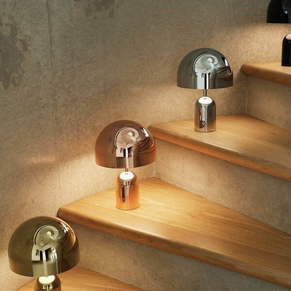 Tom Dixon Lampa stołowa BELL PORTABLE, miedź, 28 cm IP44 możliwość ściemniania, miedziany, salon / jadalnia, tworzywo sztuczne, design