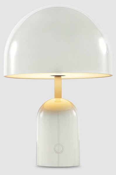 Tom Dixon Lampa stołowa BELL PORTABLE, jasnoszara 28 cm IP44 możliwość ściemniania, aluminiowy / szary / cynkowy, salon / jadalnia, tworzywo sztuczne, design