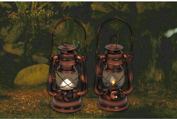 Lampion LED w kolorze brązu (wysokość 19 cm) – Hilight