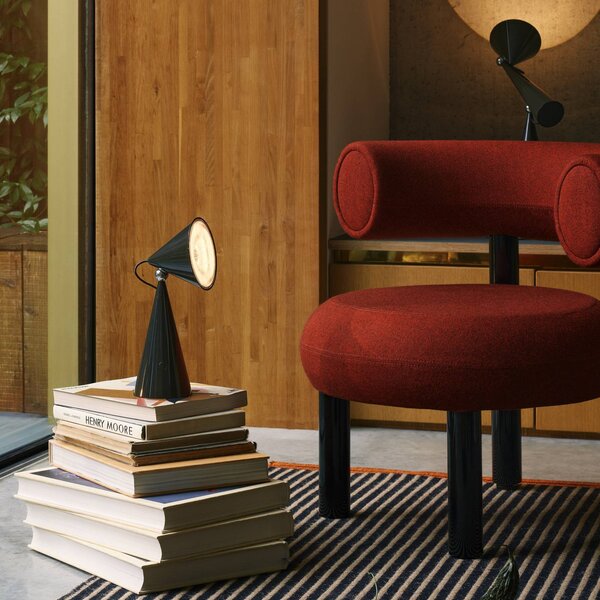 Tom Dixon Lampa stołowa POSE, możliwość ściemniania, czarny, salon / jadalnia, tworzywo sztuczne, design